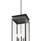 Z-Lite Nova 5018CHXL-BK 5-Light Candelabra Base Black Aluminum Clear Glass Shade Outdoor Chain Mount Ceiling Fixture