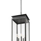 Z-Lite Nova 5018CHXL-BK 5-Light Candelabra Base Black Aluminum Clear Glass Shade Outdoor Chain Mount Ceiling Fixture