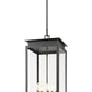 Z-Lite Nova 5018CHXL-BK 5-Light Candelabra Base Black Aluminum Clear Glass Shade Outdoor Chain Mount Ceiling Fixture