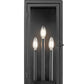 Z-Lite Nova 5018M-BK 3-Light Candelabra Base Black Aluminum Clear Glass Shade Outdoor Wall Light