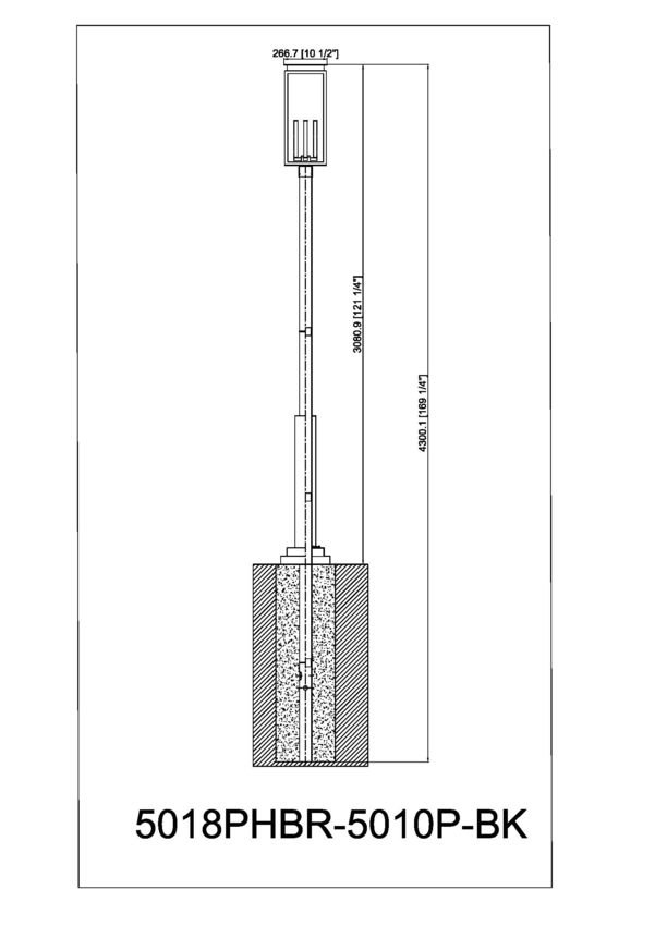 Z-Lite Nova 5018PHBR-5010P-BK 4-Light Candelabra Base Black Aluminum Clear Glass Shade Outdoor Post Mounted Fixture