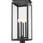 Z-Lite Nova 5018PHBR-533PM-BK 4-Light Candelabra Base Black Aluminum Clear Glass Shade Outdoor Pier Mounted Fixture