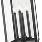 Z-Lite Nova 5018PHBR-533PM-BK 4-Light Candelabra Base Black Aluminum Clear Glass Shade Outdoor Pier Mounted Fixture