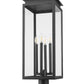 Z-Lite Nova 5018PHBR-533PM-BK 4-Light Candelabra Base Black Aluminum Clear Glass Shade Outdoor Pier Mounted Fixture