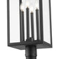 Z-Lite Nova 5018PHBR-564P-BK 4-Light Candelabra Base Black Aluminum Clear Glass Shade Outdoor Post Mounted Fixture