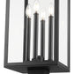 Z-Lite Nova 5018PHBS-536P-BK 4-Light Candelabra Base Black Aluminum Clear Glass Shade Outdoor Post Mounted Fixture