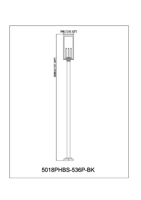 Z-Lite Nova 5018PHBS-536P-BK 4-Light Candelabra Base Black Aluminum Clear Glass Shade Outdoor Post Mounted Fixture