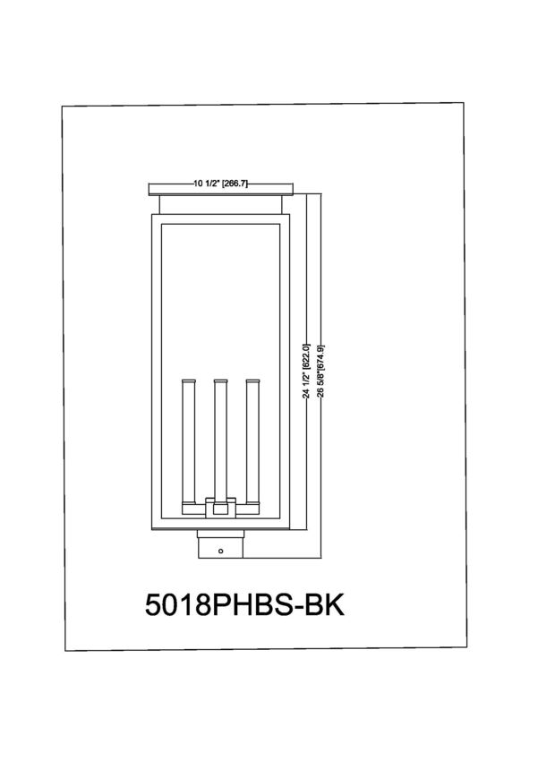 Z-Lite Nova 5018PHBS-BK 4-Light Candelabra Base Black Aluminum Clear Glass Shade Outdoor Post Mount Fixture