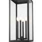 Z-Lite Nova 5018PHBS-SQPM-BK 4-Light Candelabra Base Black Aluminum Clear Glass Shade Outdoor Pier Mounted Fixture