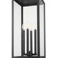 Z-Lite Nova 5018PHBS-SQPM-BK 4-Light Candelabra Base Black Aluminum Clear Glass Shade Outdoor Pier Mounted Fixture