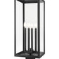 Z-Lite Nova 5018PHBS-SQPM-BK 4-Light Candelabra Base Black Aluminum Clear Glass Shade Outdoor Pier Mounted Fixture