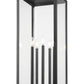 Z-Lite Nova 5018PHXLR-BK 5-Light Candelabra Base Black Aluminum Clear Glass Shade Outdoor Post Mount Fixture