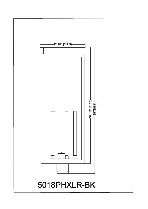 Z-Lite Nova 5018PHXLR-BK 5-Light Candelabra Base Black Aluminum Clear Glass Shade Outdoor Post Mount Fixture