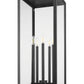 Z-Lite Nova 5018PHXLS-SQPM-BK 5-Light Candelabra Base Black Aluminum Clear Glass Shade Outdoor Pier Mount Fixture