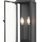 Z-Lite Nova 5018S-BK 2-Light Candelabra Base Black Aluminum Clear Glass Shade Outdoor Wall Light