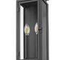 Z-Lite Nova 5018S-BK 2-Light Candelabra Base Black Aluminum Clear Glass Shade Outdoor Wall Light