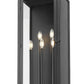 Z-Lite Nova 5018XL-BK 5-Light Candelabra Base Black Aluminum Clear Glass Shade Outdoor Wall Light