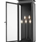 Z-Lite Nova 5018XL-BK 5-Light Candelabra Base Black Aluminum Clear Glass Shade Outdoor Wall Light