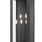 Z-Lite Nova 5018XL-BK 5-Light Candelabra Base Black Aluminum Clear Glass Shade Outdoor Wall Light
