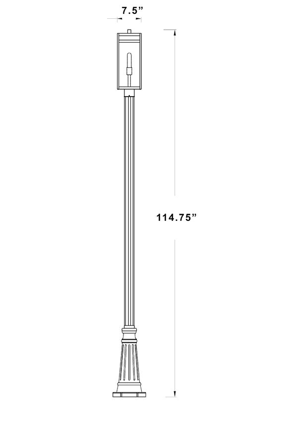 Z-Lite Nuri 596PHBR-519P-BK 1-Light Black Aluminum Clear Glass Shade Outdoor Post Mounted Fixture