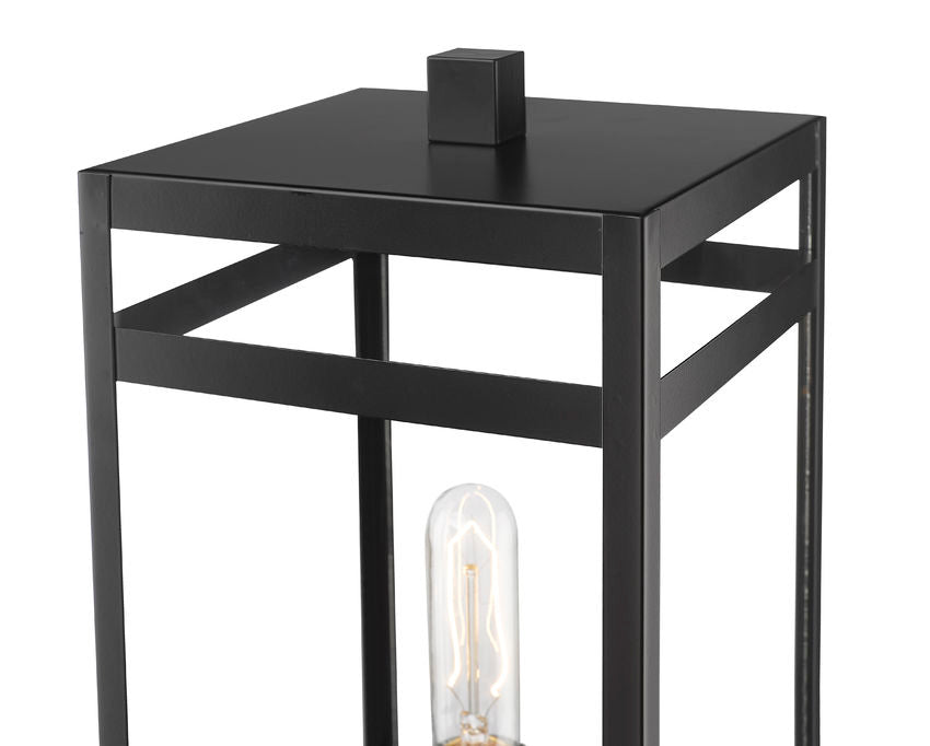 Z-Lite Nuri 596PHBS-536P-BK 1-Light Black Aluminum Clear Glass Shade Outdoor Post Mounted Fixture