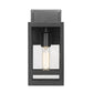 Z-Lite Nuri 7" W x 14" H 1-Light Black Aluminum Outdoor Wall Sconce With Clear Glass Shade