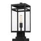 Z-Lite Nuri 8" 1-Light Black Outdoor Pier Mounted Fixture and Square Pier Mount Hardware With Clear Glass Shade