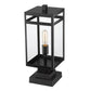 Z-Lite Nuri 8" 1-Light Black Outdoor Pier Mounted Fixture and Square Pier Mount Hardware With Clear Glass Shade