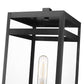 Z-Lite Nuri 8" 1-Light Black Outdoor Pier Mounted Fixture and Square Pier Mount Hardware With Clear Glass Shade