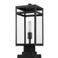 Z-Lite Nuri 8" 1-Light Black Outdoor Pier Mounted Fixture and Square Pier Mount Hardware With Clear Glass Shade