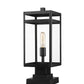 Z-Lite Nuri 8" 1-Light Black Outdoor Pier Mounted Fixture and Square Pier Mount Hardware With Clear Glass Shade