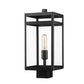 Z-Lite Nuri 8" 1-Light Black Outdoor Post Mount Fixture With Clear Glass Shade