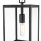 Z-Lite Nuri 8" W x 16" H 1-Light Black Aluminum Outdoor Chain Mount Ceiling Fixture With Clear Glass Shade