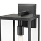 Z-Lite Nuri 8" W x 18" H 1-Light Black Aluminum Outdoor Wall Sconce With Clear Glass Shade