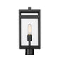 Z-Lite Nuri 8" W x 18" H 1-Light Black Outdoor Post Mount Fixture With Clear Glass Shade