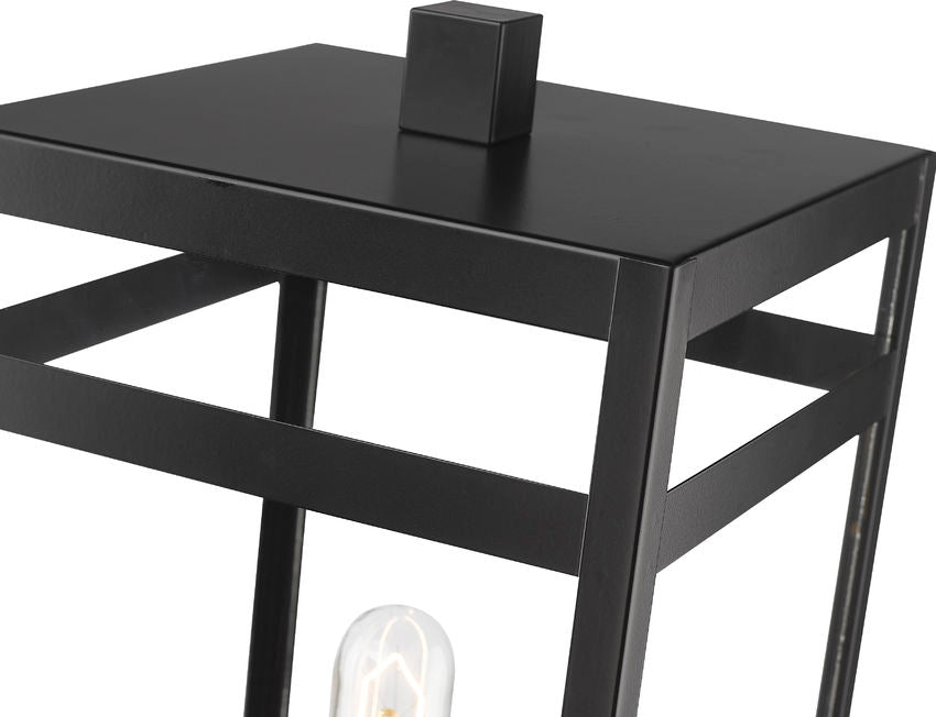 Z-Lite Nuri 8" W x 18" H 1-Light Black Outdoor Post Mount Fixture With Clear Glass Shade