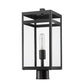 Z-Lite Nuri 8" W x 18" H 1-Light Black Outdoor Post Mount Fixture With Clear Glass Shade