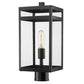 Z-Lite Nuri 8" W x 18" H 1-Light Black Outdoor Post Mount Fixture With Clear Glass Shade