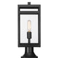 Z-Lite Nuri 8" W x 20" H 1-Light Black Outdoor Pier Mounted Fixture and Round Pier Mount Hardware With Clear Glass Shade