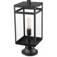 Z-Lite Nuri 8" W x 20" H 1-Light Black Outdoor Pier Mounted Fixture and Round Pier Mount Hardware With Clear Glass Shade