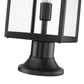Z-Lite Nuri 8" W x 20" H 1-Light Black Outdoor Pier Mounted Fixture and Round Pier Mount Hardware With Clear Glass Shade