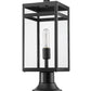 Z-Lite Nuri 8" W x 20" H 1-Light Black Outdoor Pier Mounted Fixture and Round Pier Mount Hardware With Clear Glass Shade