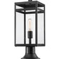 Z-Lite Nuri 8" W x 20" H 1-Light Black Outdoor Pier Mounted Fixture and Round Pier Mount Hardware With Clear Glass Shade