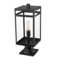 Z-Lite Nuri 8" W x 20" H 1-Light Black Outdoor Pier Mounted Fixture and Square Pier Mount Hardware With Clear Glass Shade