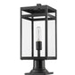 Z-Lite Nuri 8" W x 20" H 1-Light Black Outdoor Pier Mounted Fixture and Square Pier Mount Hardware With Clear Glass Shade