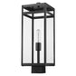 Z-Lite Nuri 8" W x 21" H 1-Light Black Outdoor Post Mount Fixture With Clear Glass Shade