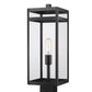 Z-Lite Nuri 8" W x 21" H 1-Light Black Outdoor Post Mount Fixture With Clear Glass Shade