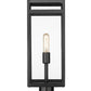 Z-Lite Nuri 8" W x 22" H 1-Light Black Outdoor Post Mount Fixture With Clear Glass Shade