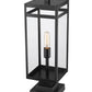Z-Lite Nuri 8" W x 23" H 1-Light Black Outdoor Pier Mounted Fixture and Square Pier Mount Hardware With Clear Glass Shade