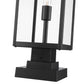 Z-Lite Nuri 8" W x 23" H 1-Light Black Outdoor Pier Mounted Fixture and Square Pier Mount Hardware With Clear Glass Shade